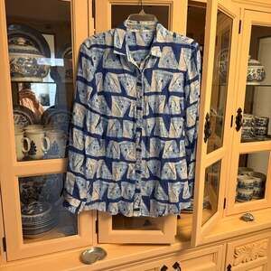 J. McLaughlin Linen Sailboat Blouse